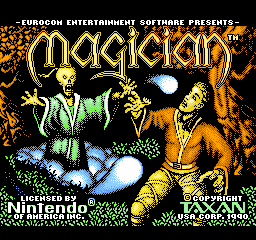 Magician title screen for NES